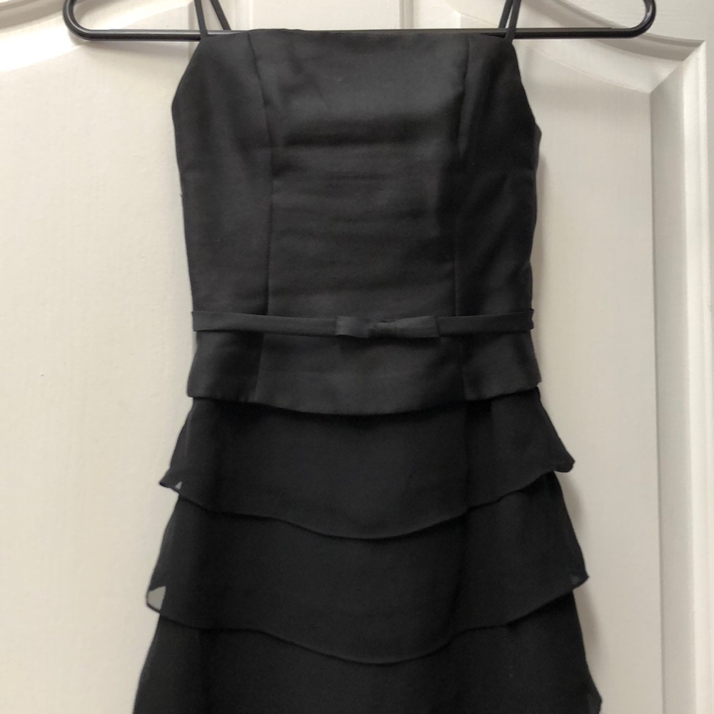 Black,formal, tiered dress for girls